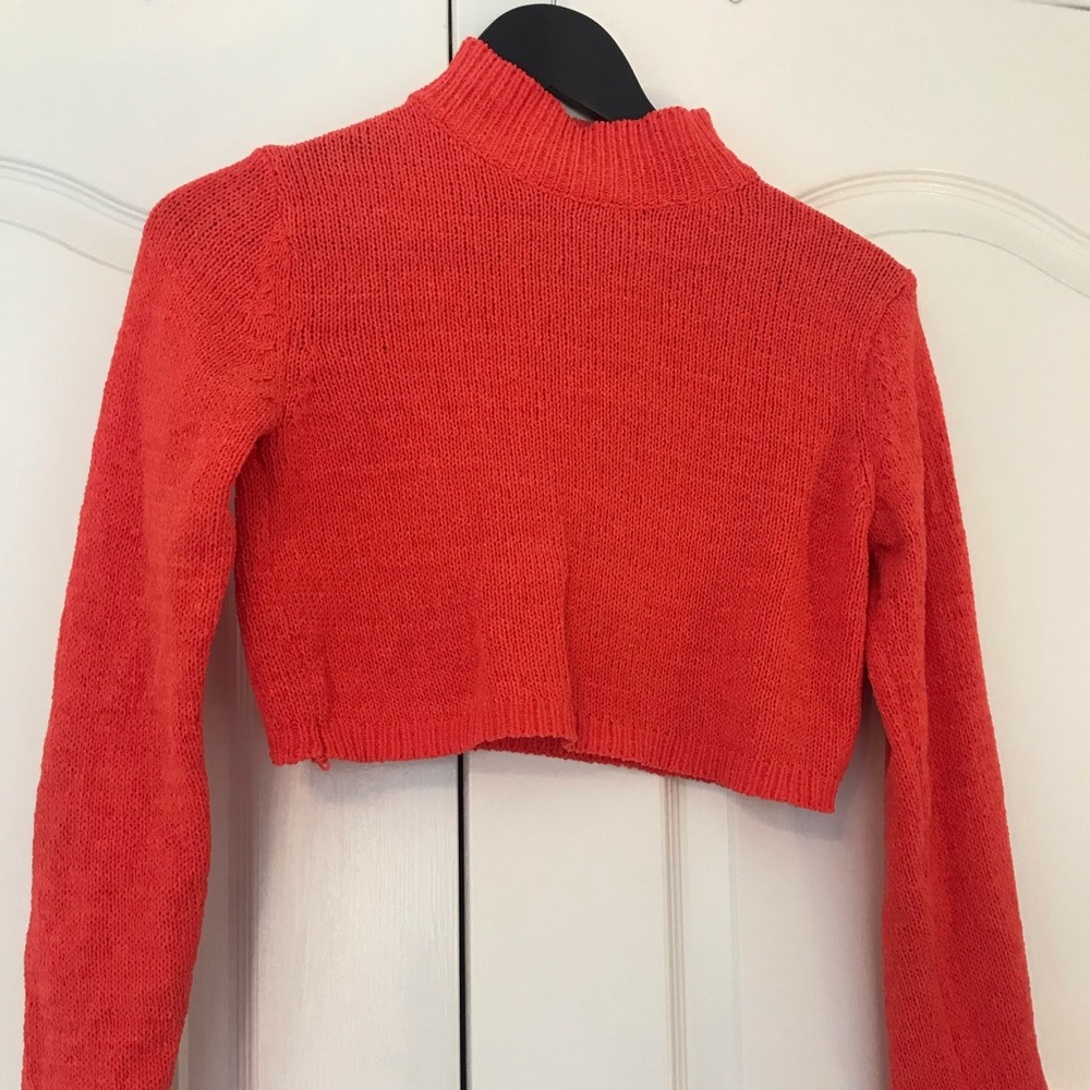 Bright orange cropped turtleneck | Wild Fable